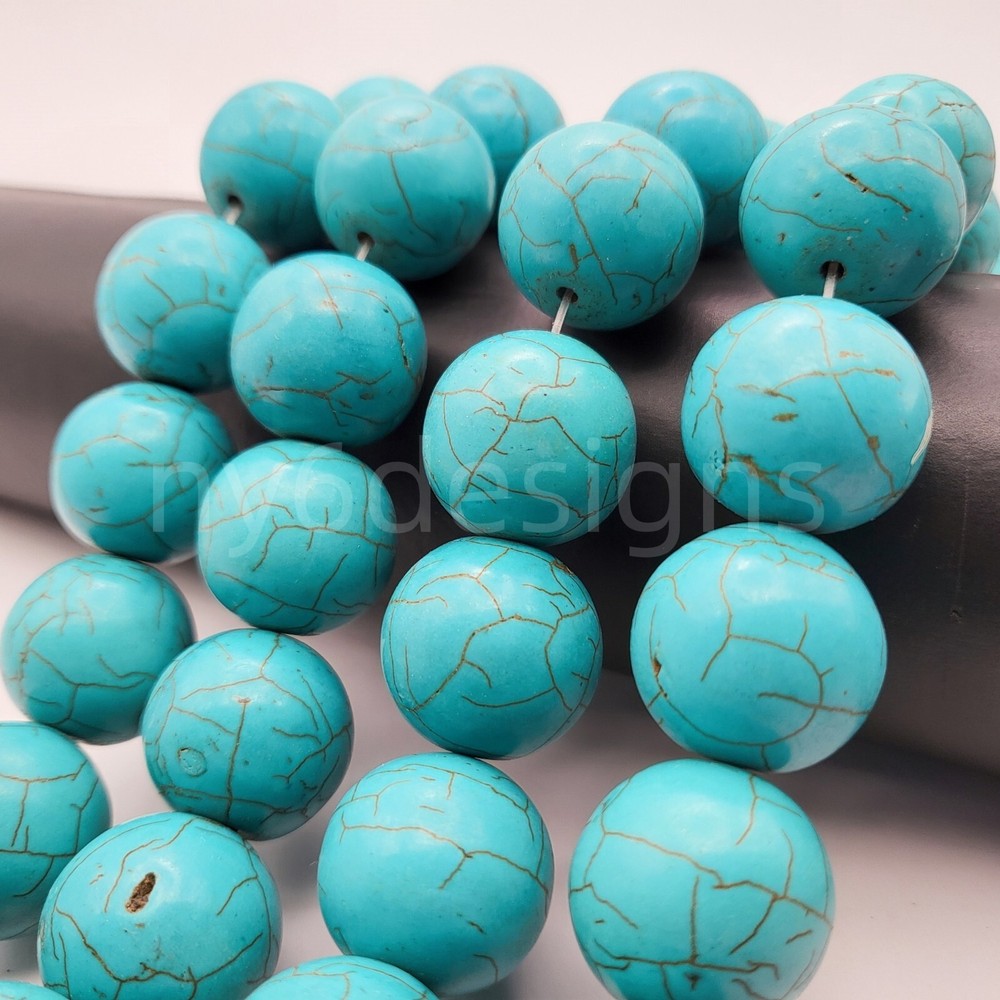 Gemstone Magnesite Turquoise Round Loose Beads 4-12mm 15 Inch Strand