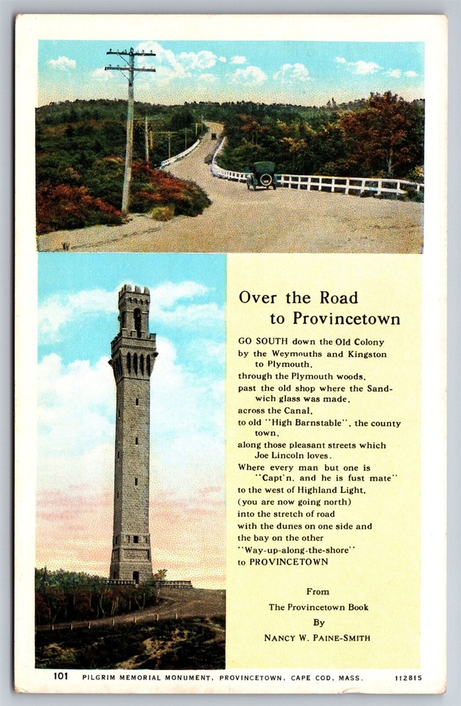 Pilgrim Memorial Monument Provincetown Cape Cod MA C1920's Postcard N11