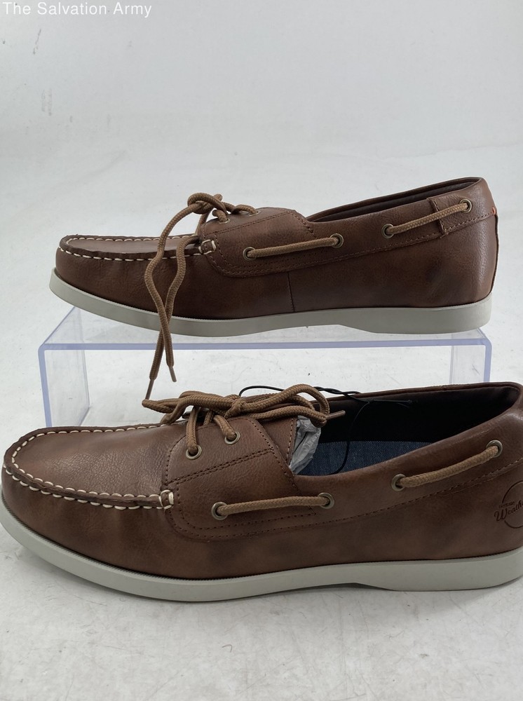 Weatherproof Vintage Mens Benny Brown Lace-Up Casual Boat Shoes Size 12M