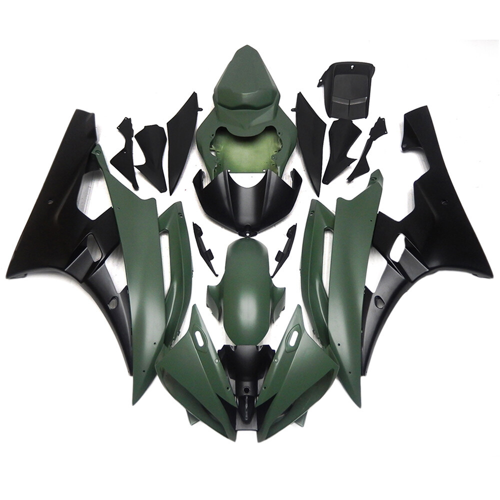Army Green Black Fairings for 2006-2007 Yamaha YZF-600 R6 YZF R6 06 07 Bodywork