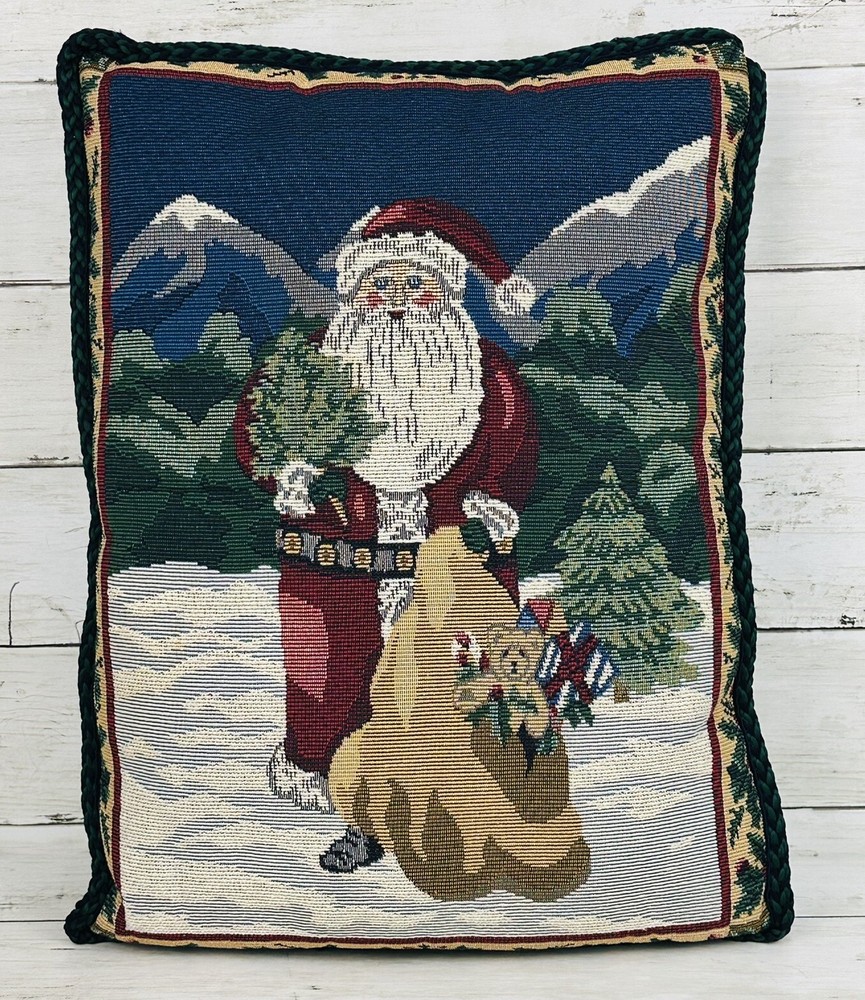 Christmas Tapestry Throw Pillow 12