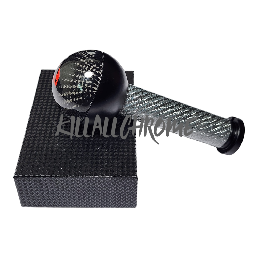 For 500 Abarth Gear Knob Real Carbon Fibre Scorpion Silver GEAR SHIFT 595 695