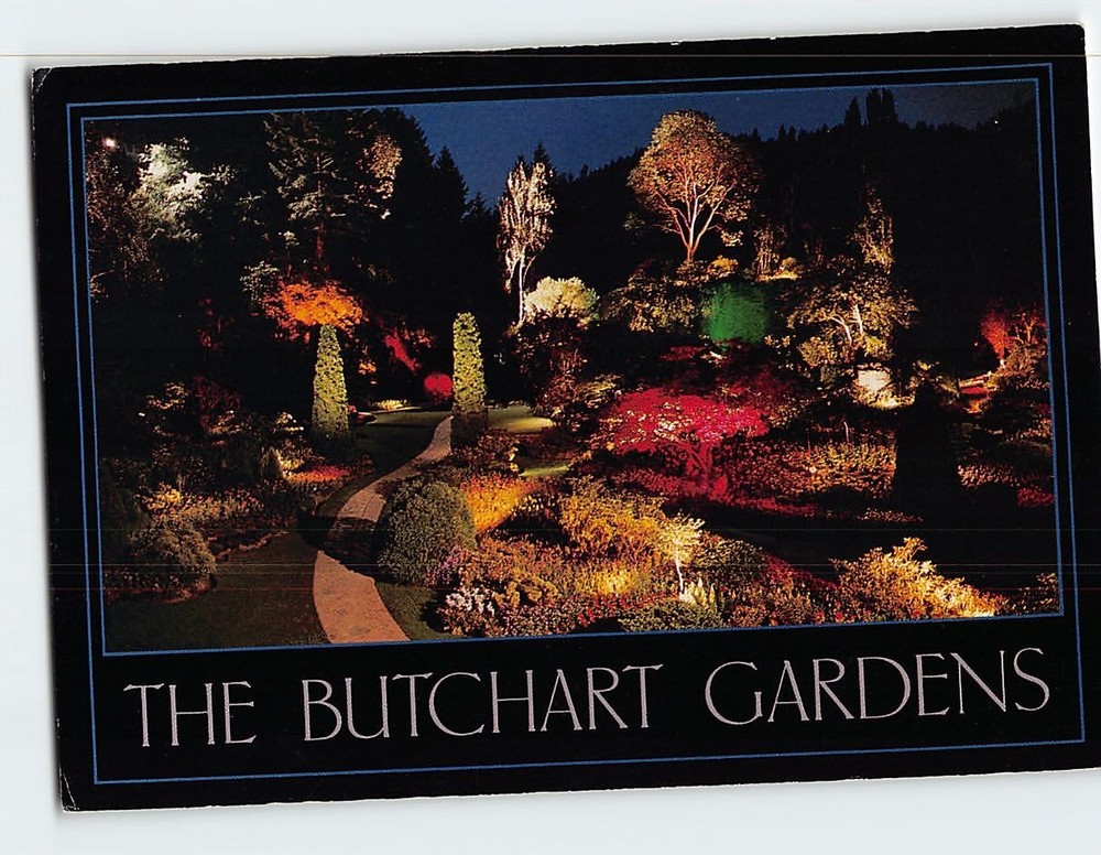 Postcard The Sunken Garden  Butchart Gardens  Victoria British Columbia Canada