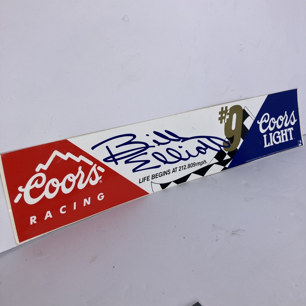 1990 Bill Elliott #9 Coors Melling Racing NASCAR Bumper Sticker