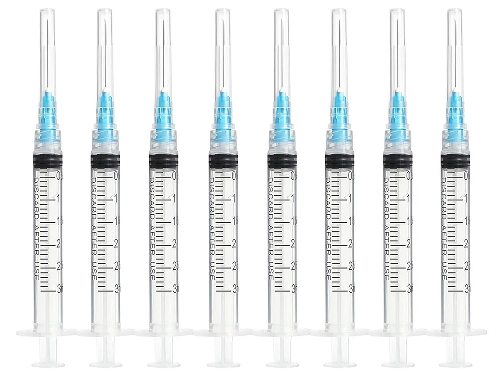 3ml Luer Lock Syringes with 23G, 1.0-inch Needle - Individually Sealed for...