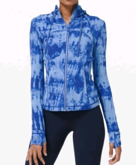 Lululemon Define Hooded Jacket in Nulu Game Day Blue Multi Womens Size 2