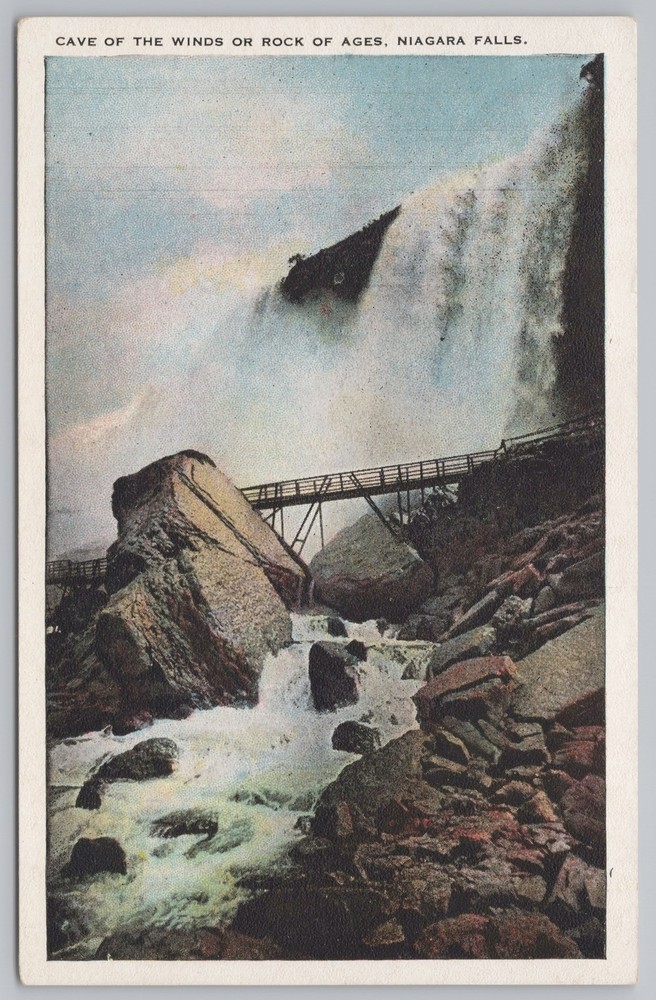 Niagara Falls New York~Cave of Winds Or Rock of Ages~Vintage Postcard