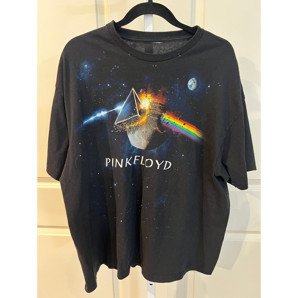Pink Floyd Dark Side of the Moon Exploding Prism Graphic T-Shirt Black Mens L