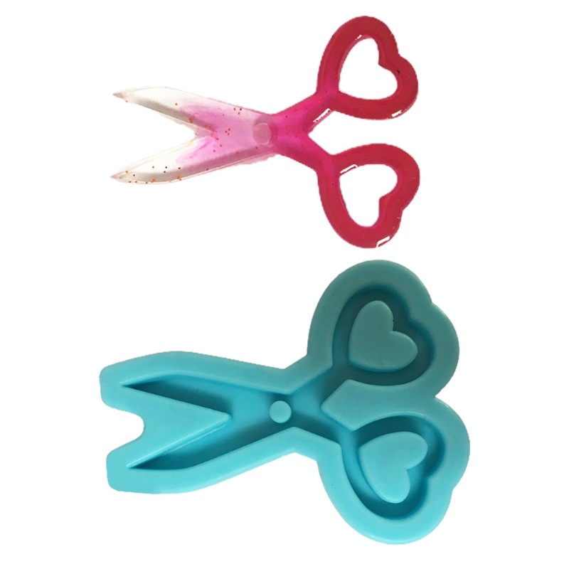 DIY Heart Mini Scissors Epoxy Resin Keychain Silicone Mold