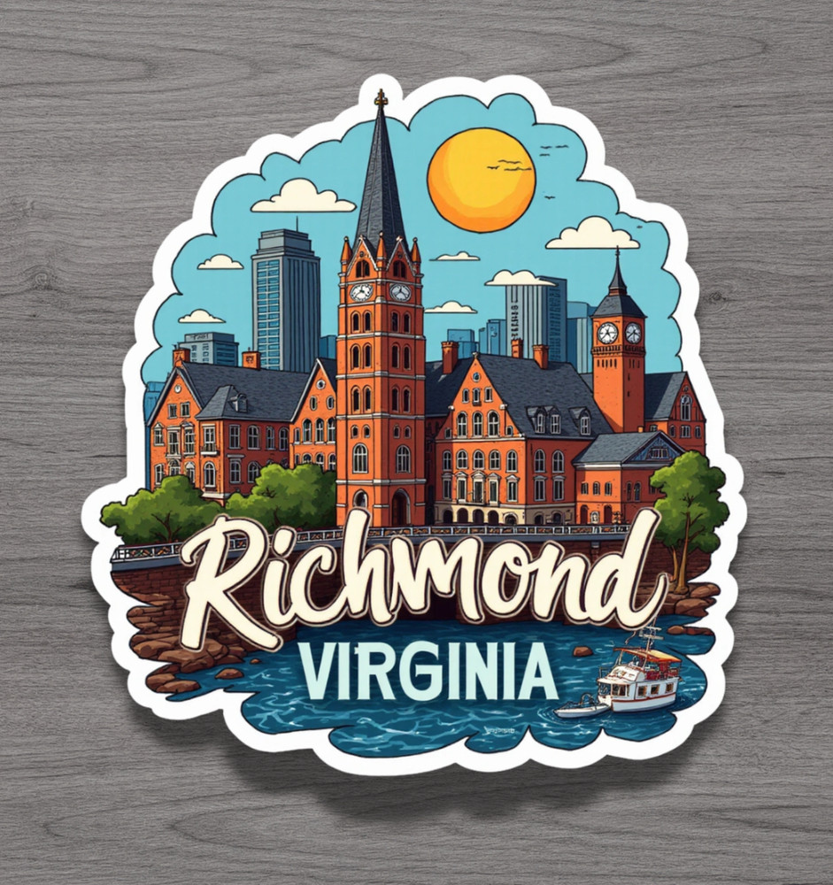 Richmond Virginia Fridge Magnet or Laptop Sticker