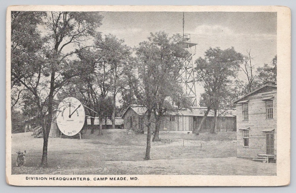 Vintage Camp Meade MD Division HQ Observation Tower Postcard Louis Kaufmann