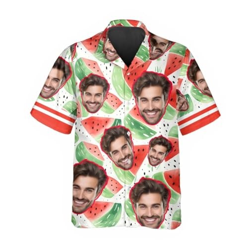 Hawaiian Tropical Watermelon Aloha Shirt Men's Summer Beach Vacation Gift