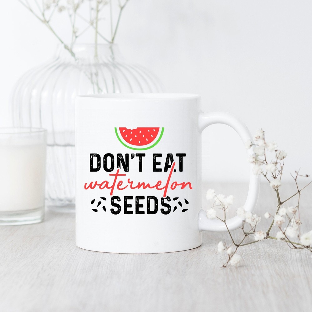 Avoid Watermelon Seeds Mug - Fun Watermelon Design Coffee Cup Gift  