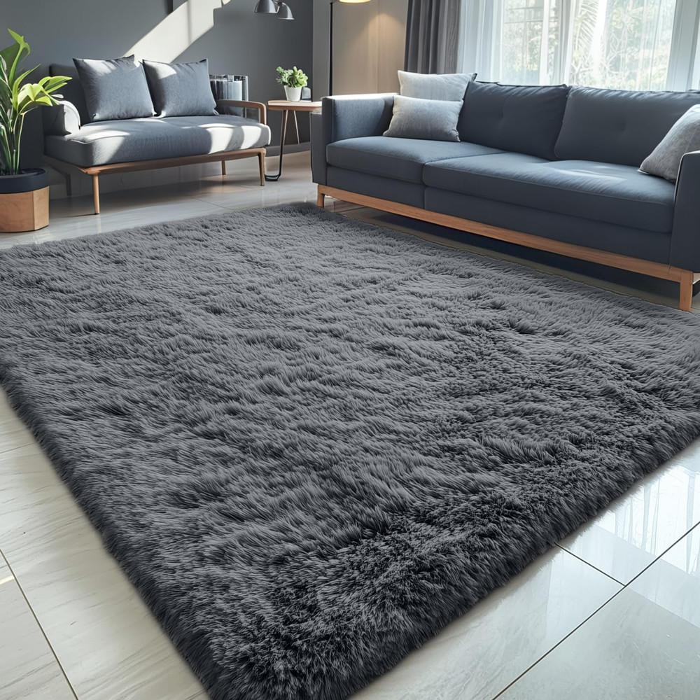 5X7 Machine Washable Large Area Rugs for Living Room, Bedroom, Soft Fluffy Shagg