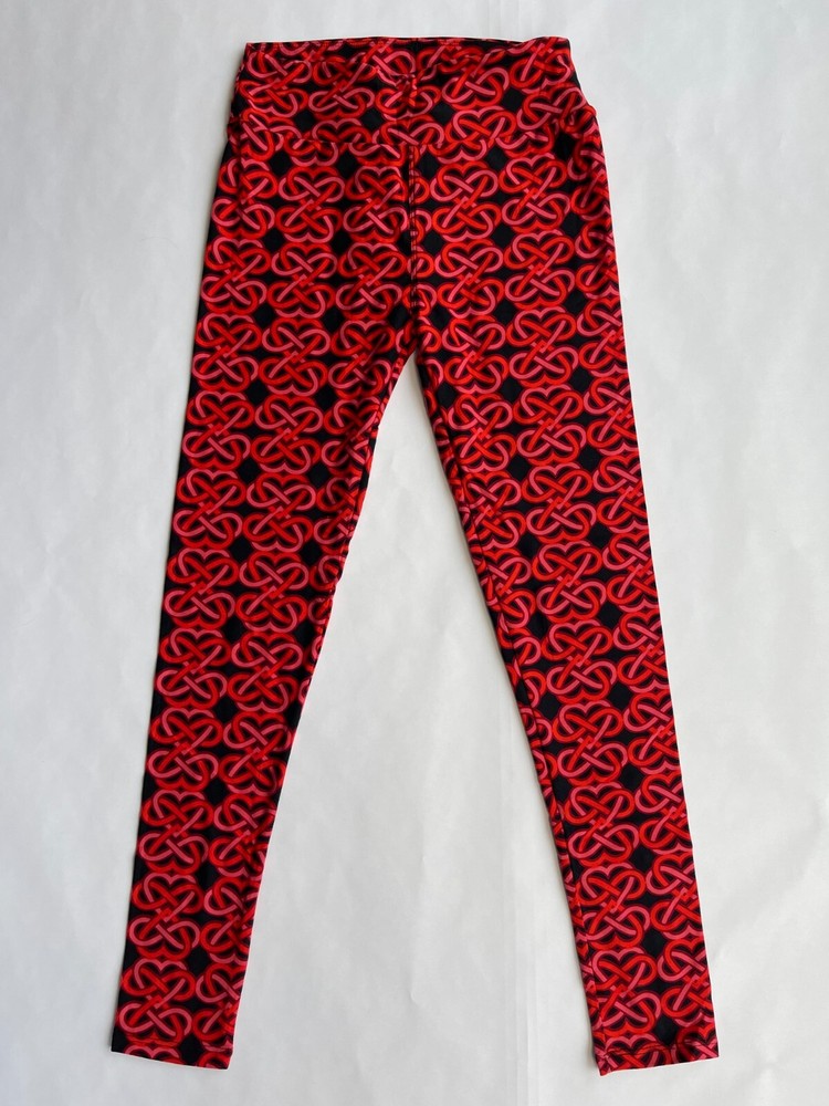 NEW LuLaRoe Valentine One Size (2-10) Leggings - Celtic Hearts Intertwined