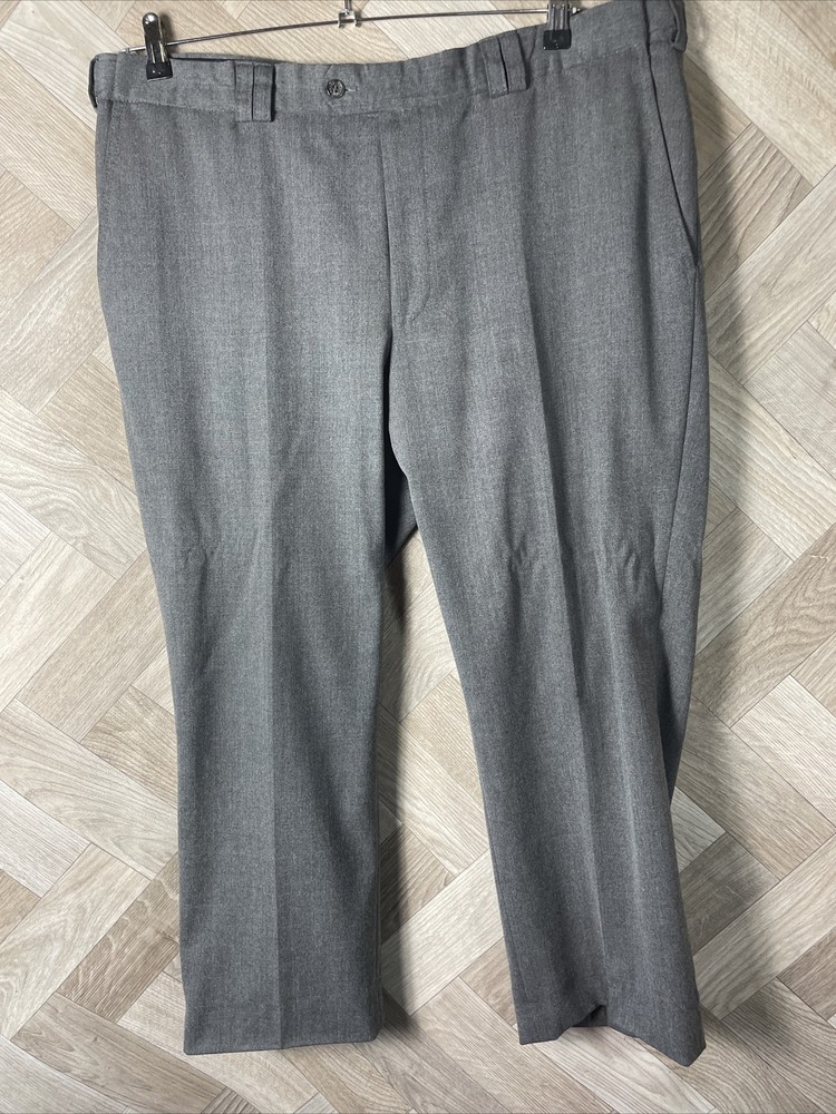 Meyer Trousers W40 L30 Grey Wool Blend Comfort Stretch Waist Melbourne