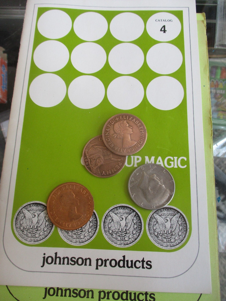 2 Copper 1 Silver Johnson Coins RARE Magic Trick