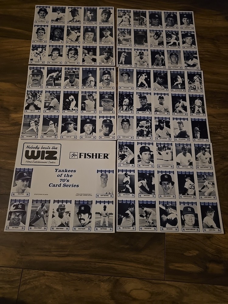 NY Yankees 1970's Card Set By The WIZ and FISHER 12 Sheets