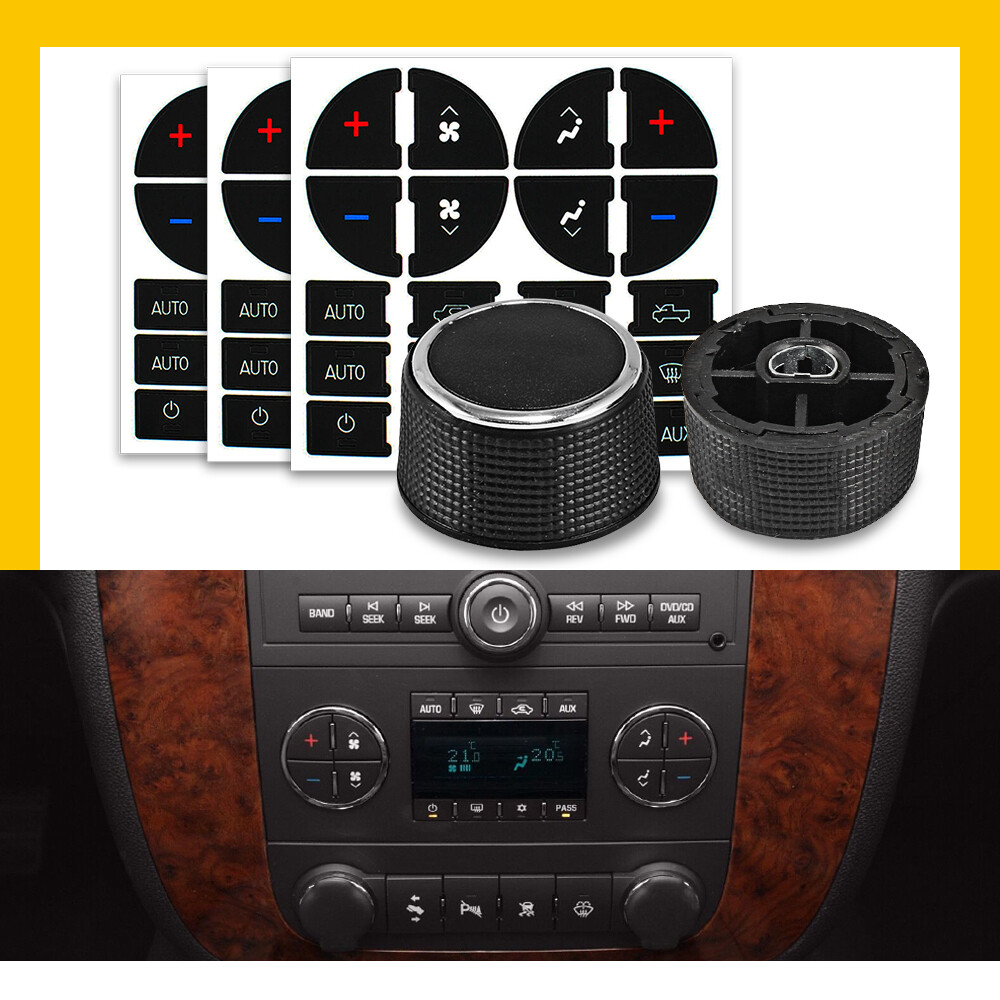 A/C Climate Control Knobs Audio Dash Button Repair Decal Sticker Car Interior