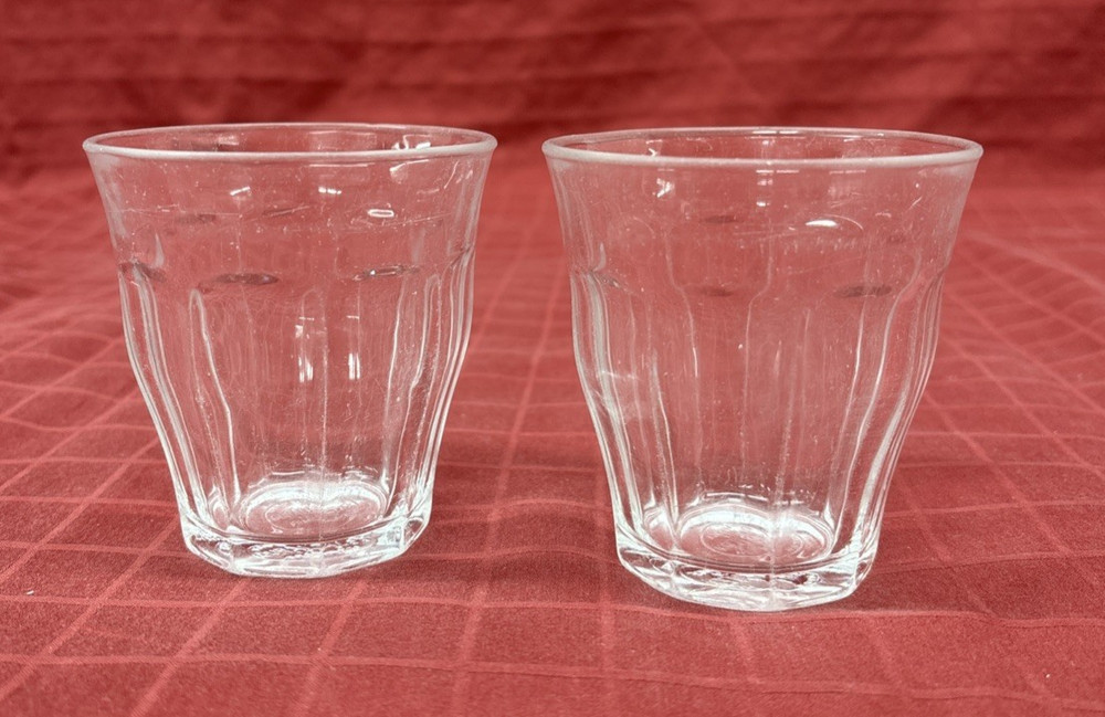 Duralex Picardie Whisky Juice 6 oz Glasses Made In France 3 1/4