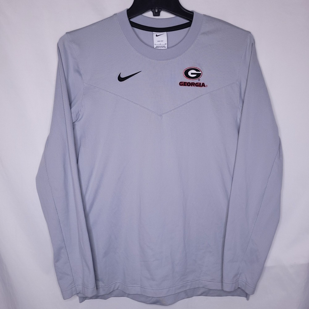 Nike Georgia Bulldogs Shirt Mens Small Gray On Field Long Sleeve Performance