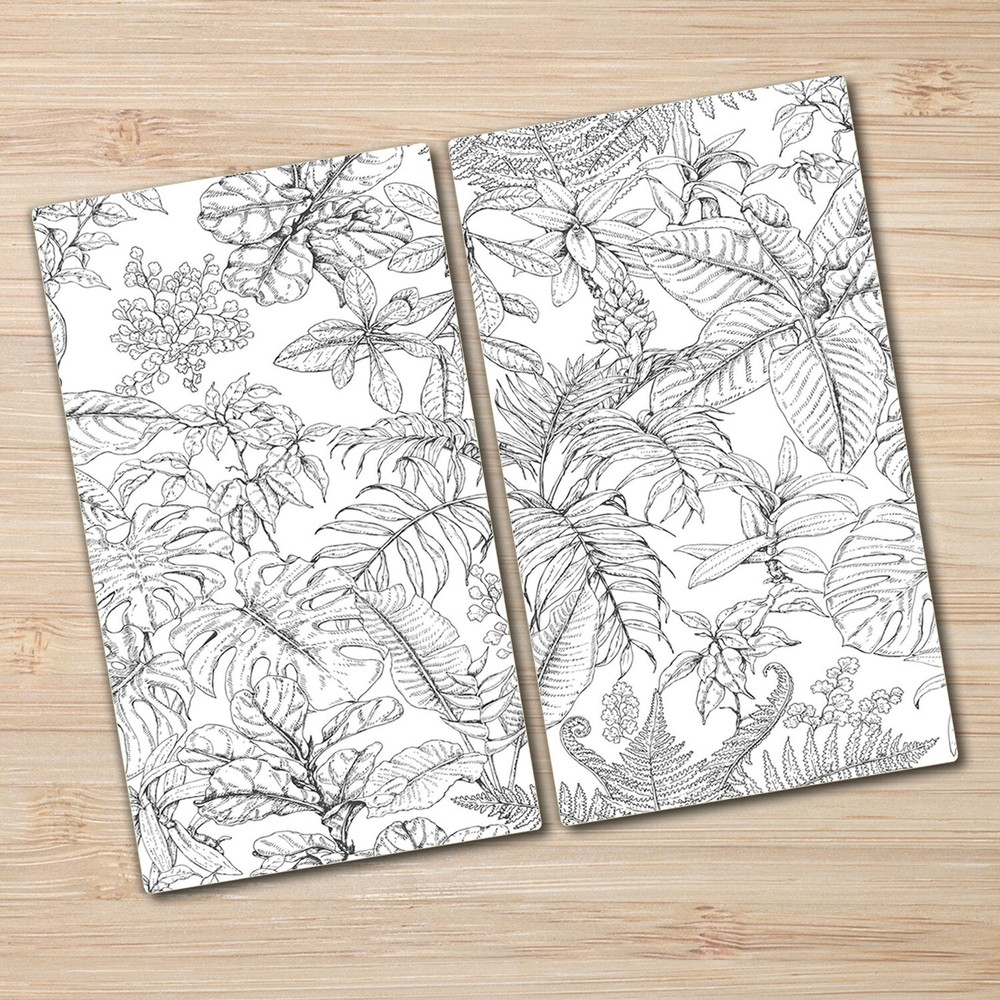 Glass Chopping Cutting Board Sketch tropical drawing Hand drawn Drawing 2x30x52