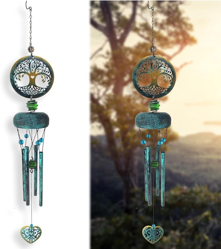 Tree of Life Wind Chimes for Outside, Memorial Gifts for Mom, Outdoor Clearance