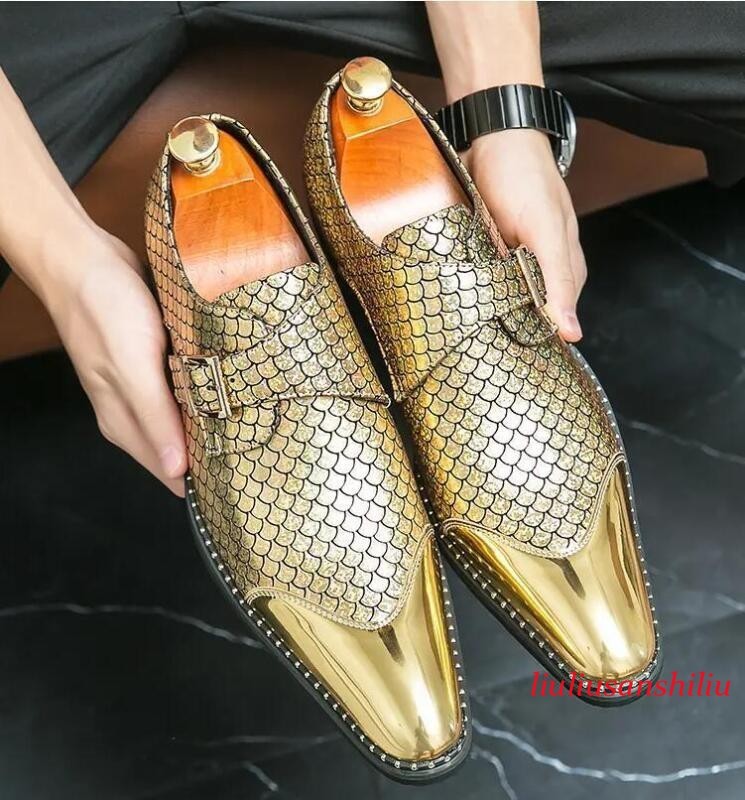 Men's Pointed Toe Buckle Oxfords Wedding Dress Business Casual Club Formal Shoes