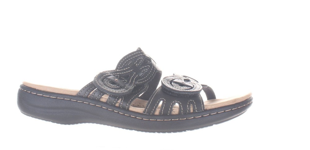 Clarks Women's Laurieann Dust Black Sandals Size 8.5 7834069