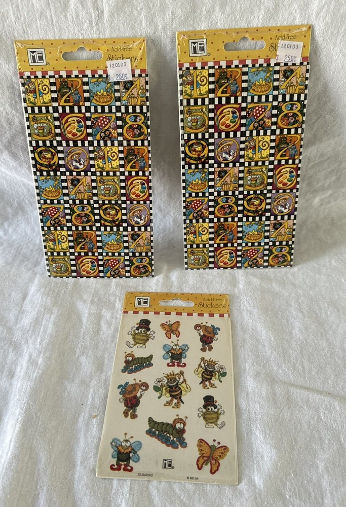 Lot of 3 Various Mart Engelbreit acid free sticker packs new unopened-image
