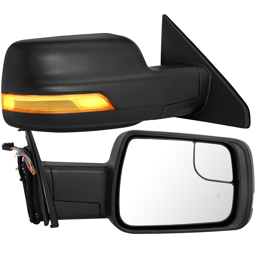 PICKOOR Pair Tow Mirrors For Dodge Ram 1500 Power Heated LED Signal Sensor