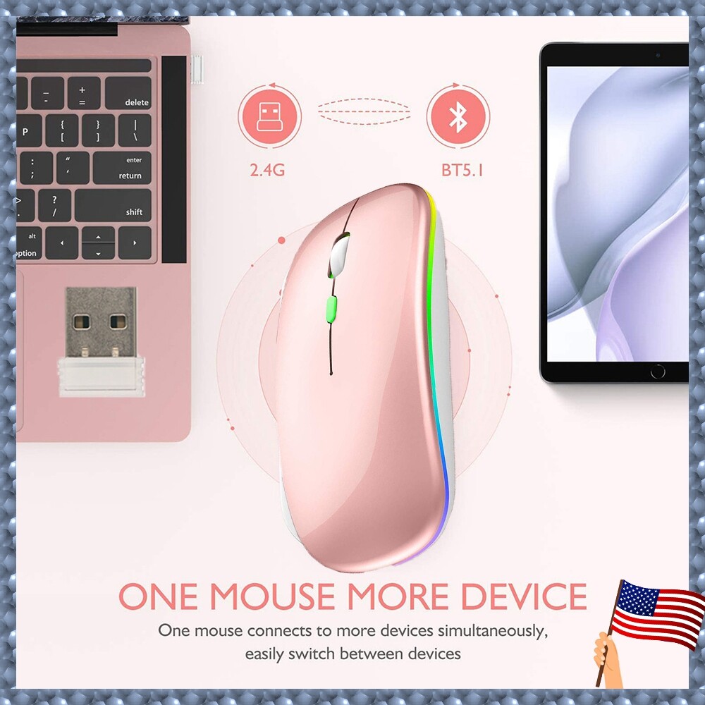Wireless Silent Mouse 2.4GHz Optical Sensor for Laptop PC in Silver