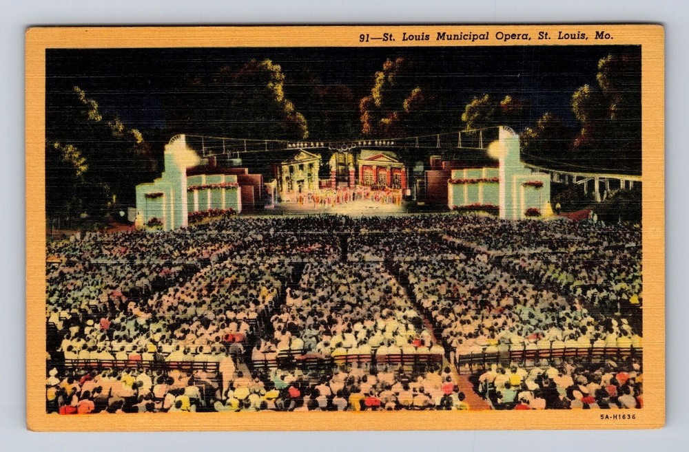 St Louis MO-Missouri, St Louis Municipal Opera, Antique, Vintage Postcard