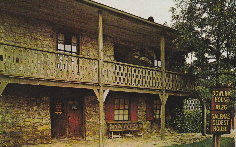 Vintage Chrome Postcard Dowling House Galena Illinois USA A 7880
