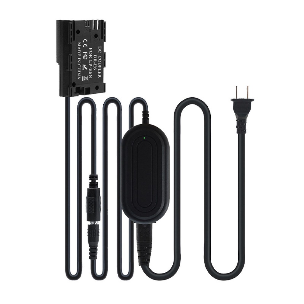 AC Power Supply Adapter for LP-E6N Dummy Battery DR-E6 Coupler For Canon 60D
