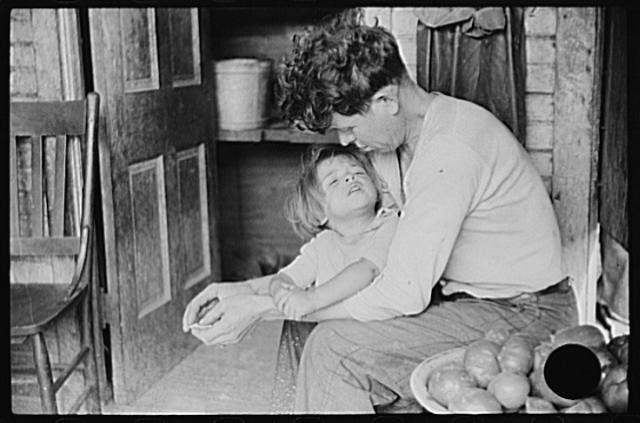Photo:Monongalia County West Virginia 1930s Mother and Child Farm Interior