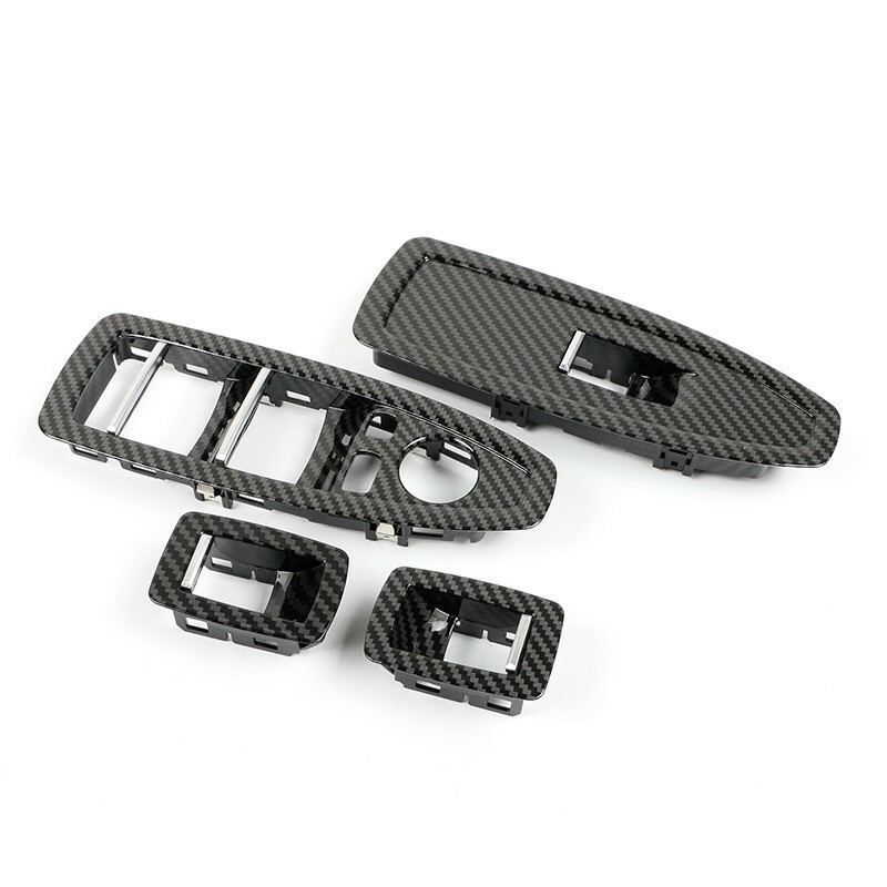 ABS Carbon Fiber Car Interior Door Window Lift Switch Button Panel For BMW F30)