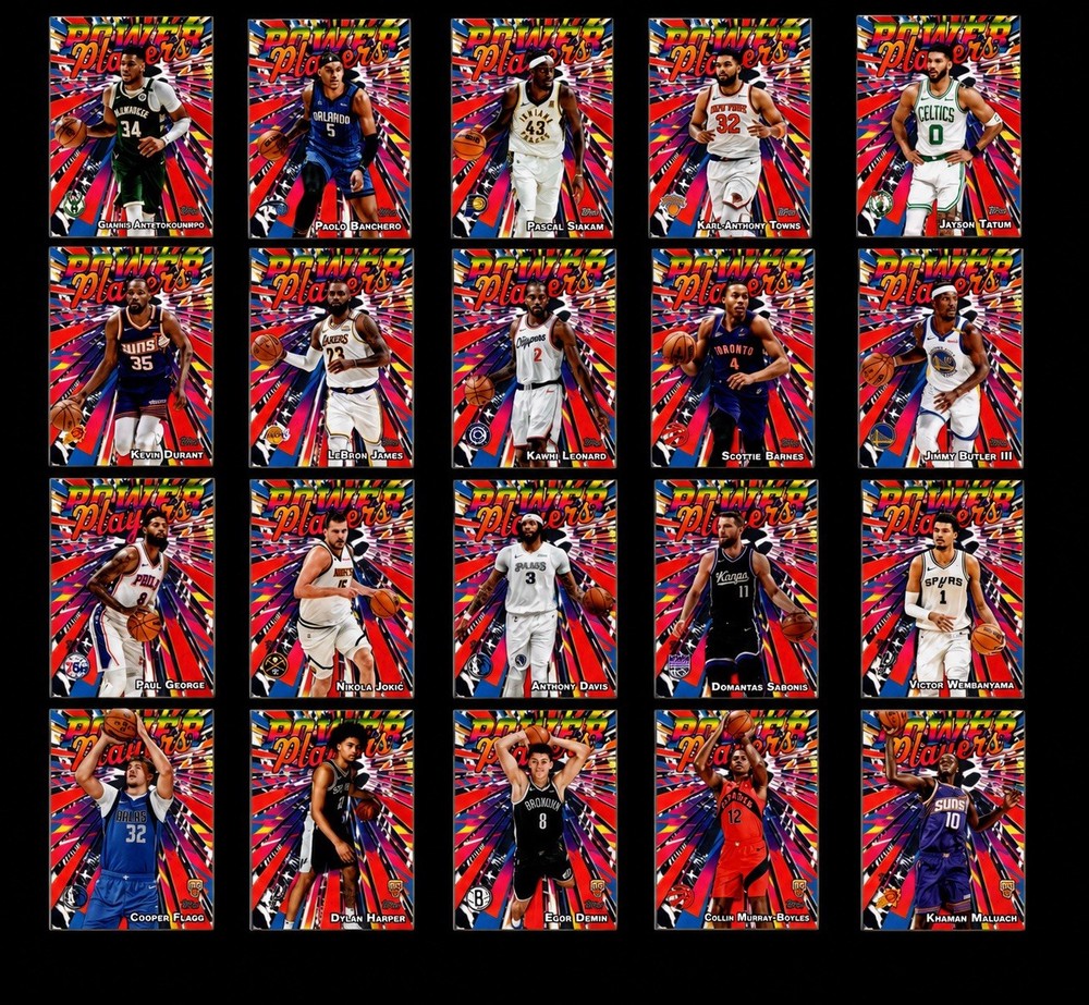 2025-26 Topps Basketball Power Players Complete Set #1-20 Flagg Kon Harper RC