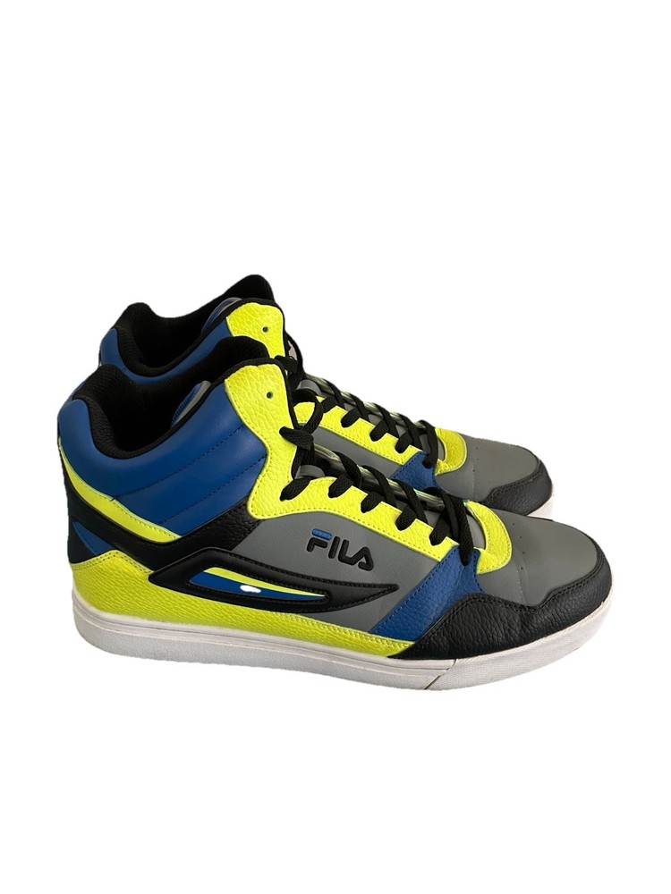 Fila Everge High Top Sneakers Mens Size 12 Yellow Blue Black Gray 1FM01226-092