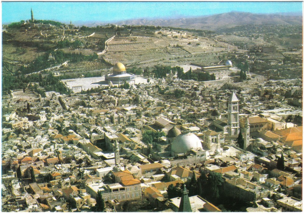 Israel Postcard Jerusalem Bird's Eye Aerial View