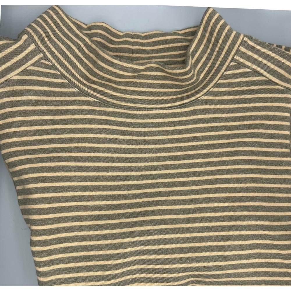 J Jill Striped Mock Neck Long Sleeve Tunic Top Cream & Grey Women's Size 3X