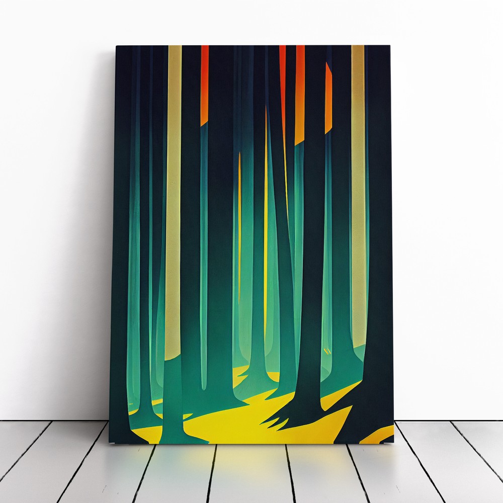 Vivid Forest Abstract Canvas Wall Art Print Framed Picture Home Office Decor-image