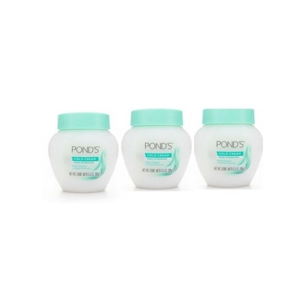 Ponds Cold Cream Cleanser 3.5 Oz 3-Pack Deep Hydration & Makeup Removal