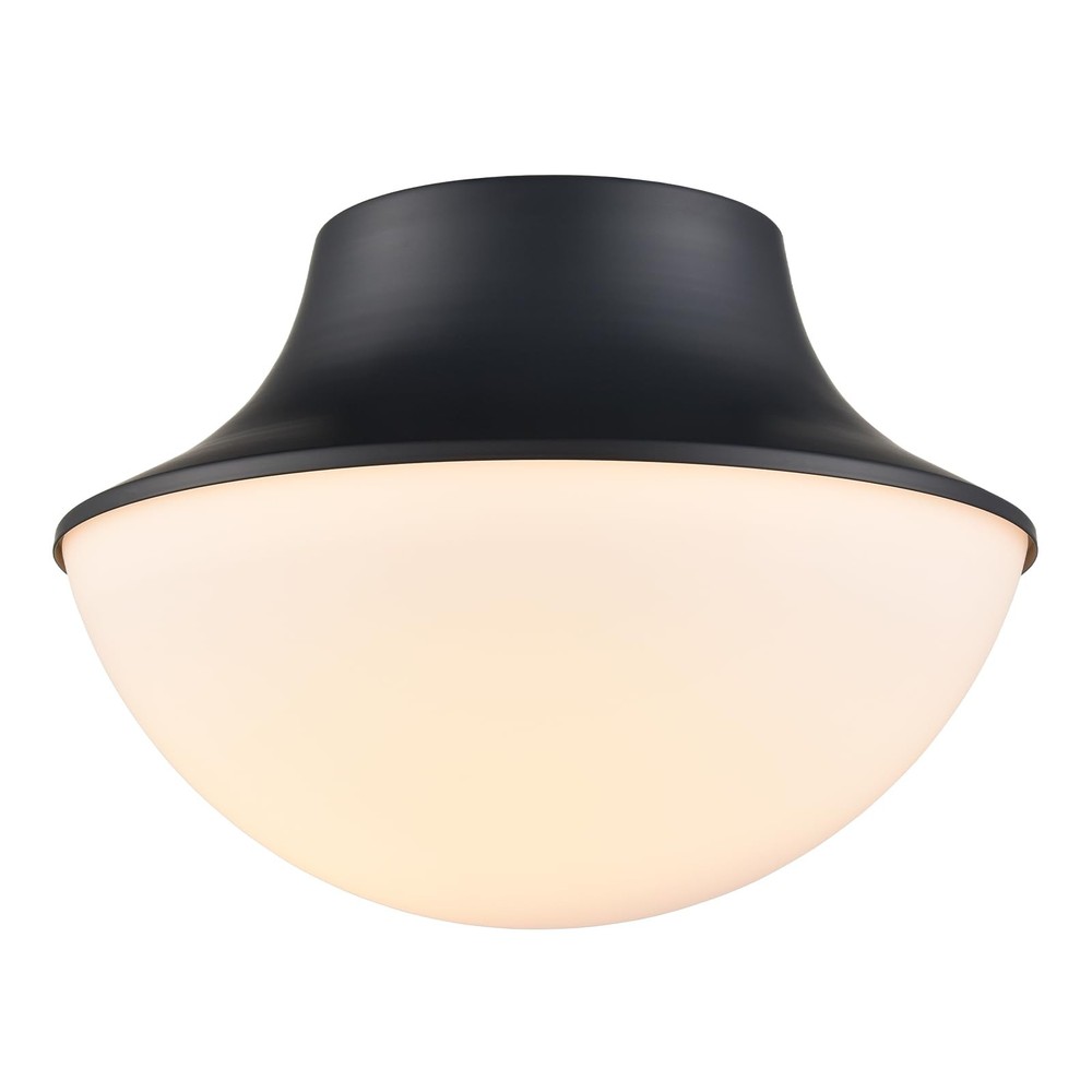 Modern Matte Black Semi Flush Mount Ceiling Light Industrial Metal Fixture