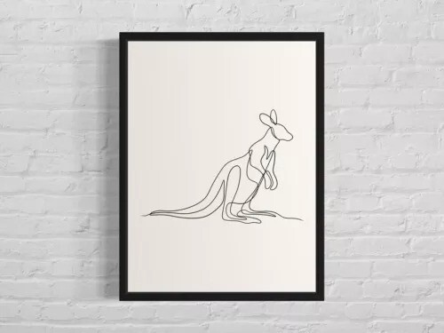 Kangaroo Line Art poster Choose your Size