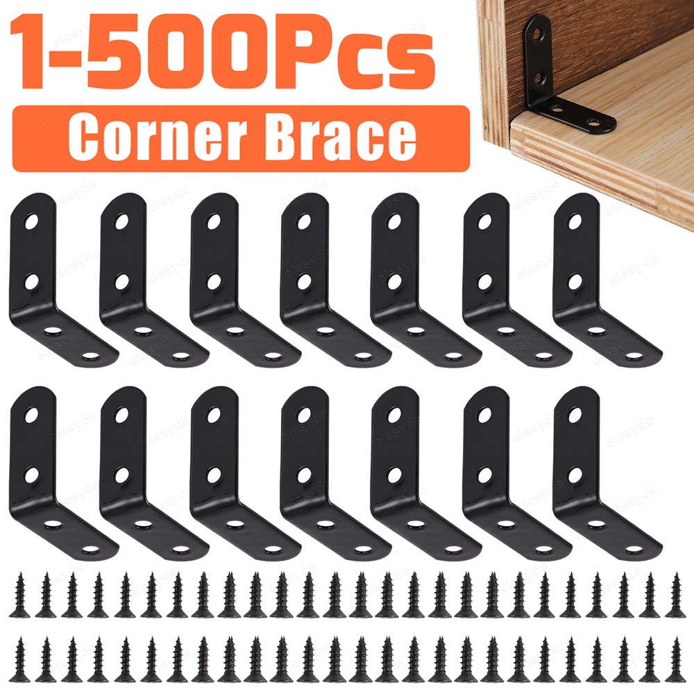Stainless Steel L-Shaped Bracket Corner Brace 1.5in 90 Degree Angle Corner Lot