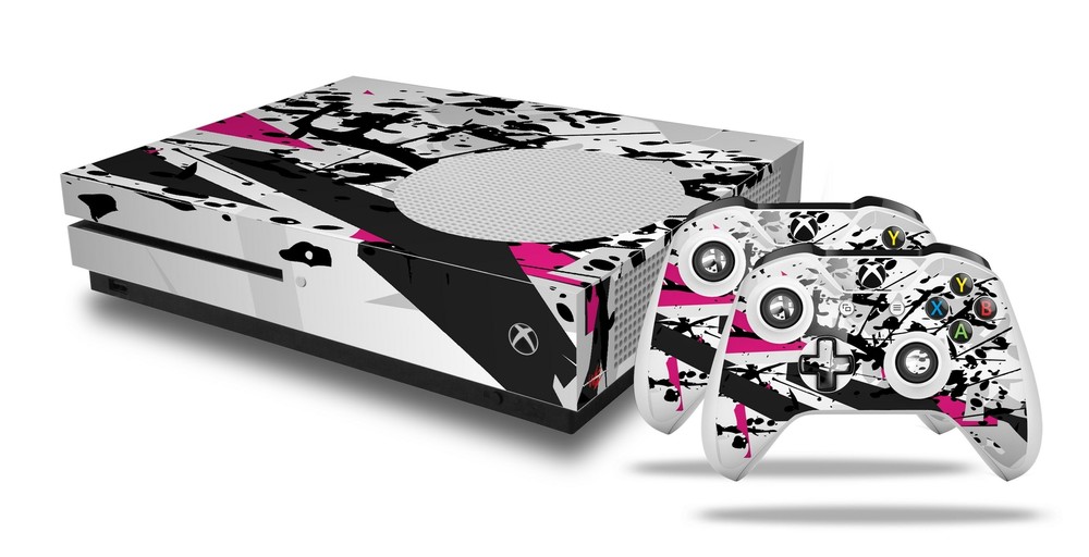 Skin for XBOX One S Console Controller Baja 0018 Fuchsia Hot Pink Vinyl Decal