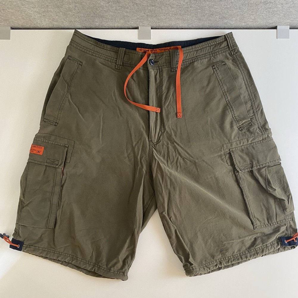Vintage Abercrombie & Fitch Paratroops Military Cargo Shorts Mens Large Green