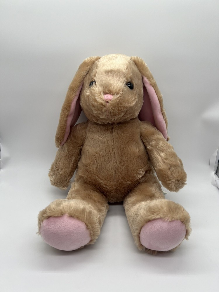 Build a Bear Brown Lop Eared Bunny Tan Pink Rabbit Plush Soft Stuffed Animal BAB