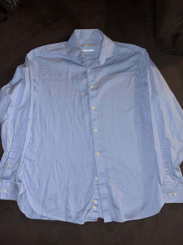 Michael Kors Light Blue Slim fit Button Up Shirt Long Sleep Men’s Size L